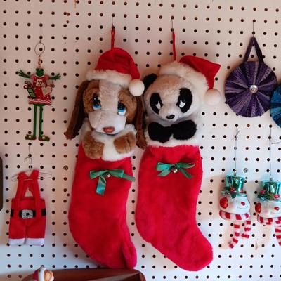 CHRISTMAS STOCKINGS AND VARIETY OF ORNAMENTS