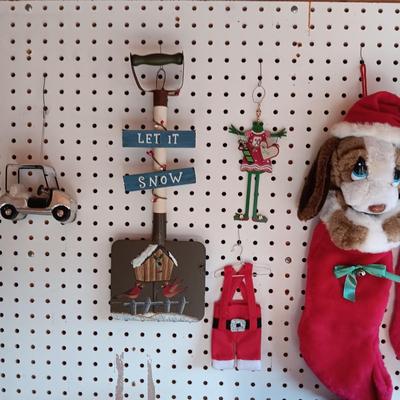 CHRISTMAS STOCKINGS AND VARIETY OF ORNAMENTS