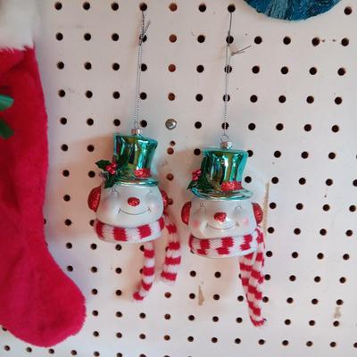CHRISTMAS STOCKINGS AND VARIETY OF ORNAMENTS