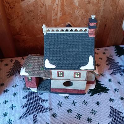 2 CHRISTMAS VILLAGE BUILDINGS & GEORGE BAILEY'S CAR