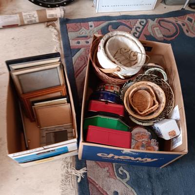 PICTURE FRAMES, BASKETS AND TINS