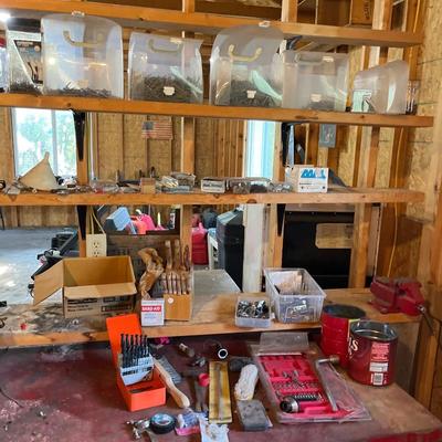 Vise, drill bits & screws