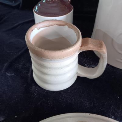 JUG COOKIE JAR AND CLAY PIECES