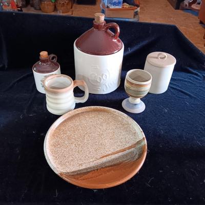 JUG COOKIE JAR AND CLAY PIECES