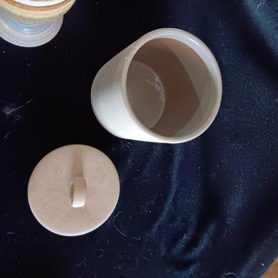 JUG COOKIE JAR AND CLAY PIECES