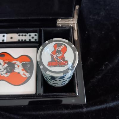 HARLEY OWNERS GROUP SAINTS TO SINNERS POKER CHIPS, CARDS & DICE