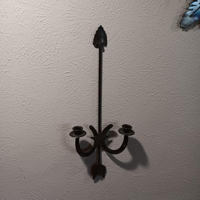 LASER CUT METAL WALL ART AND AN IRON ARROW WALL SCONCE