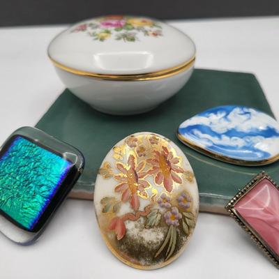 Vintage Pins & Porcelain Trinket Dish