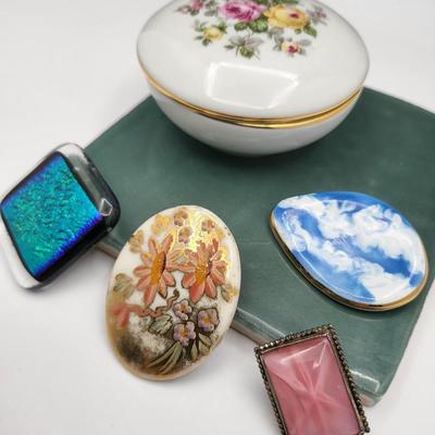 Vintage Pins & Porcelain Trinket Dish