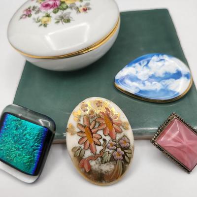 Vintage Pins & Porcelain Trinket Dish