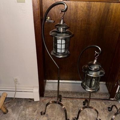 3 FREE STANDING CANDLE LANTERNS