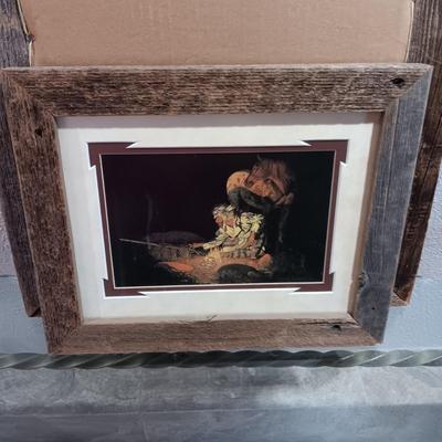 BARNWOOD FRAMED BEV DOOLITTL'S "SEASON OF THE EAGLE" & "UNKNOWN PRESENCE"