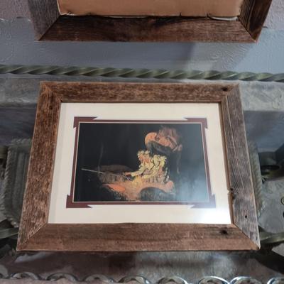 BARNWOOD FRAMED BEV DOOLITTL'S "SEASON OF THE EAGLE" & "UNKNOWN PRESENCE"