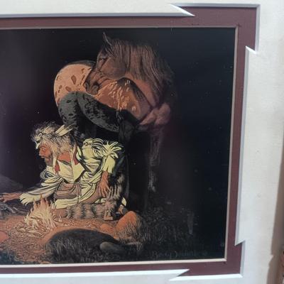 BARNWOOD FRAMED BEV DOOLITTL'S "SEASON OF THE EAGLE" & "UNKNOWN PRESENCE"