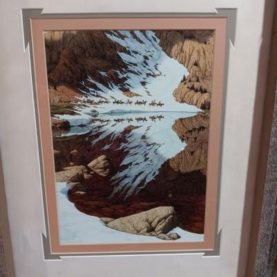 BARNWOOD FRAMED BEV DOOLITTL'S "SEASON OF THE EAGLE" & "UNKNOWN PRESENCE"