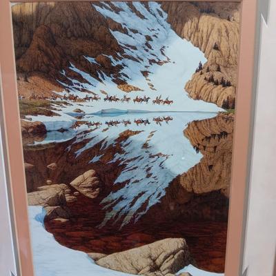 BARNWOOD FRAMED BEV DOOLITTL'S "SEASON OF THE EAGLE" & "UNKNOWN PRESENCE"