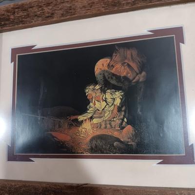 BARNWOOD FRAMED BEV DOOLITTL'S "SEASON OF THE EAGLE" & "UNKNOWN PRESENCE"