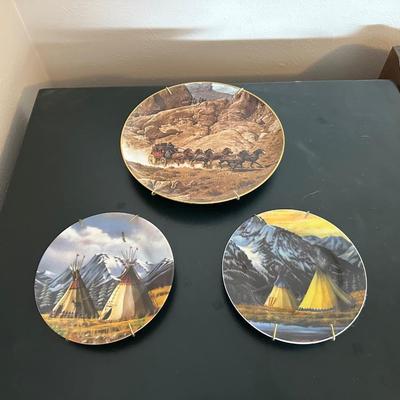 3 WESTERN THEMED COLLECTORS PLATES