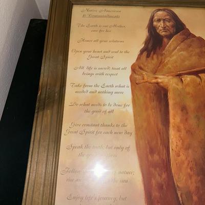 NATIVE AMERICANS 10 COMMANDMENTS & 3 DECOUPAGED PLAQUES