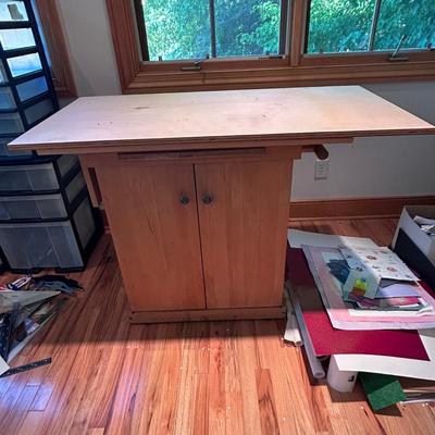 Wood Cabinet with Added Wood Top (2R-BB)