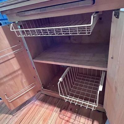 Wood Cabinet with Added Wood Top (2R-BB)