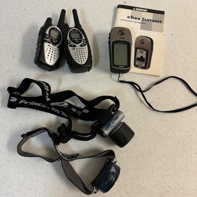Garmin Navigator, Peltz Headlamp & Walkie Talkies (C-TF)
