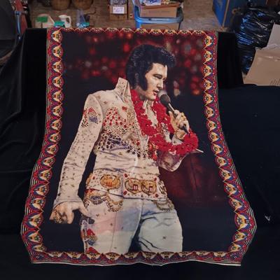 2 LARGE ELVIS CLOTH TAPESTRY STYLE PICTURES