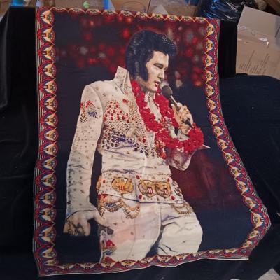 2 LARGE ELVIS CLOTH TAPESTRY STYLE PICTURES