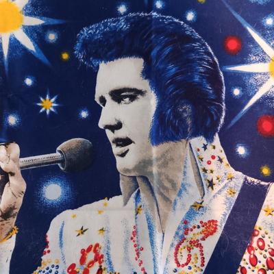 2 LARGE ELVIS CLOTH TAPESTRY STYLE PICTURES