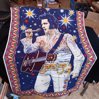 2 LARGE ELVIS CLOTH TAPESTRY STYLE PICTURES