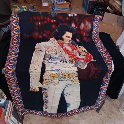 2 LARGE ELVIS CLOTH TAPESTRY STYLE PICTURES