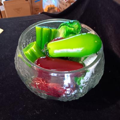GLASS VEGETABLES IN A BOWL (2)