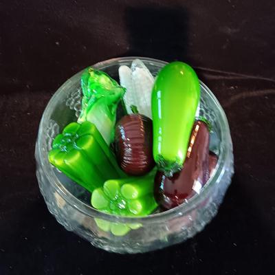 GLASS VEGETABLES IN A BOWL (2)