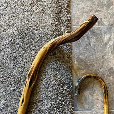 WALKING STICK AND WOODEN CANE