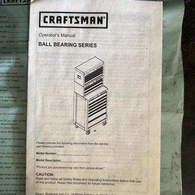 CRAFTSMAN 2 PIECE LOCKING TOOL CHEST ON CASTERS