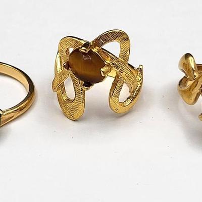 Jade, Tigers Eye Vintage Rings