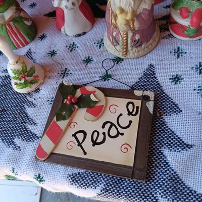 2 SLEIGHS, HOLIDAY BELLS, ORNAMENTS AND MORE
