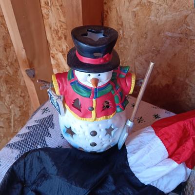 REINDEER CANDLE HOLDERS, WINDSOCK LIKE SANTA