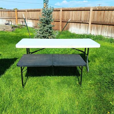 6 FOOT TABLE AND A 4 FOOT FOLDING TABLE