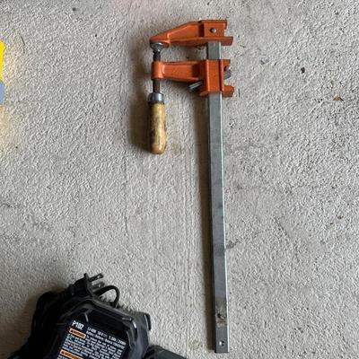 RYOBI 10" CORDLESS CHAINSAW, HUSKY 6" DA AIR SANDER, DRILL BITS AND MORE