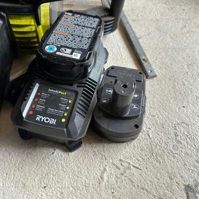 RYOBI 10" CORDLESS CHAINSAW, HUSKY 6" DA AIR SANDER, DRILL BITS AND MORE