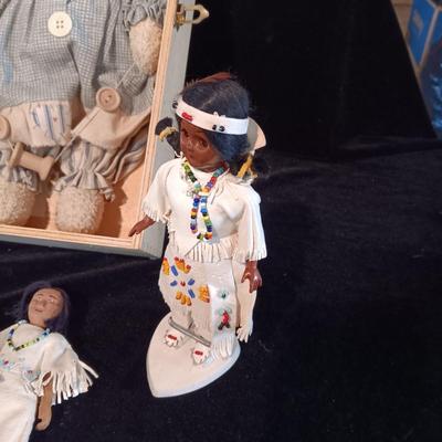 VINTAGE DOLLS AND A PLUSH BEAR