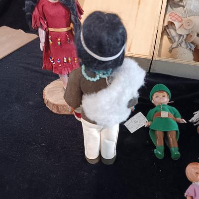 VINTAGE DOLLS AND A PLUSH BEAR