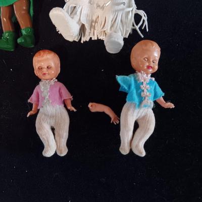 VINTAGE DOLLS AND A PLUSH BEAR