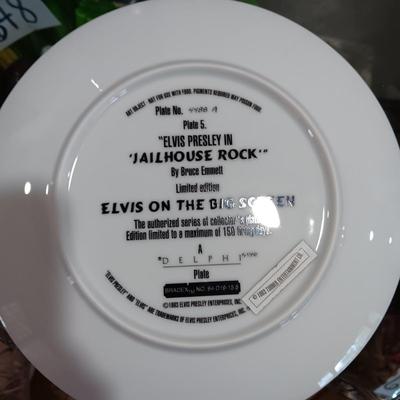 ELVIS NIB JAILHOUSE ROCK DOLL AND 2 COLLECTOR'S PLATES