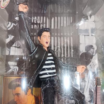 ELVIS NIB JAILHOUSE ROCK DOLL AND 2 COLLECTOR'S PLATES