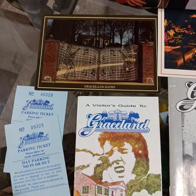 METAL ELVIS LUNCH BOX, T-SHIRT MEDIUM, POSTCARDS & PLATE