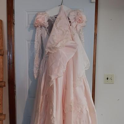 PRETTY IN PINK WEDDING GOWN AND A VICTORIAN STYLE DRESS