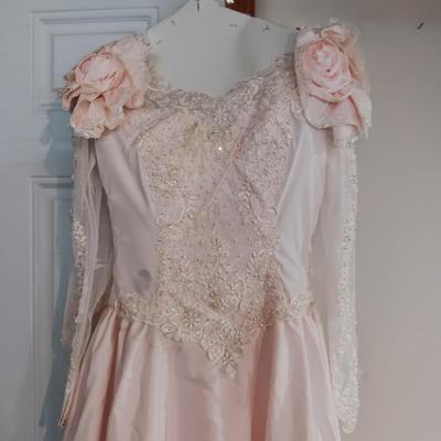 PRETTY IN PINK WEDDING GOWN AND A VICTORIAN STYLE DRESS