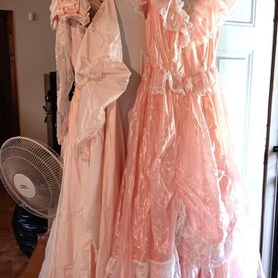 PRETTY IN PINK WEDDING GOWN AND A VICTORIAN STYLE DRESS
